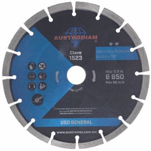 DISCO DE DIAMANTE SEGMENTADO USO GENERAL 1523 AUSTROMEX SKU 3143