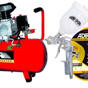 COMBO COMPRESORA PISTOLA Y MANGUERA 50L AD-204 ADIR