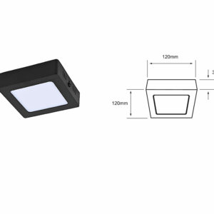 LAMPARA DE PLAFON PARA TECHOS EN LOS INTERIORES,CON LUZ LED, COLOR NEGROFORMA RECTANGULAR TECNOLITE 6PTLLEDC65MVB