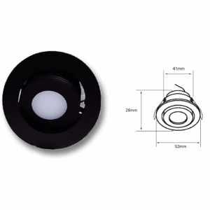 LAMPARA DE INTERIOR LED ATENUABLE PARA EMPOTRAR 3W,LUZ SUAVE CALIDA COLOR NEGRO TECNOLITE 3DYDLED801V30N