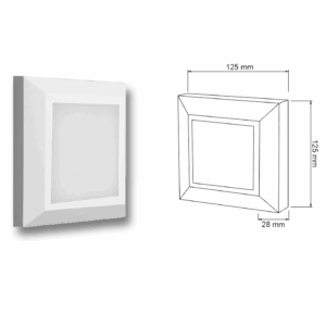 LAMPARA LUZ LED 2.5W,4000K COLOR BLANCO,CUADRADA TECNOLITE 3HLED802VB