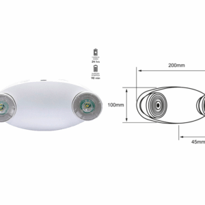 LAMPARA LED DE EMERGENCIA RECARGABLE 4W LUZ DE DIA PARA INTERIORES,NO ATENUABLE,TECNOLITE 4EMLED2H20MV65B
