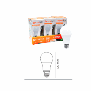 FOCOS LED  A19 11W 3000K TECNOLITE  A19-LED/012/30-3P PACK