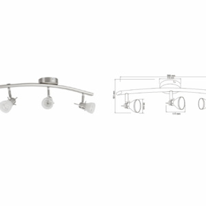 LAMPARA SPOT PERSONALIZBLES 3 DIRIGIBLE,FOCOS NO INCLUIDOS TECNOLITE 180LVR903MVS