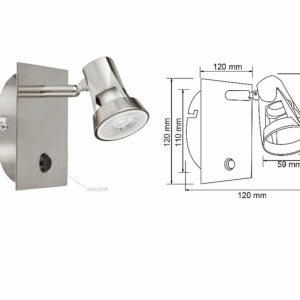 LAMPARA TIPO SPOT COLGANTE DE 6 WATTS,DE POTENCIA COLOR PLATA METALICO TECNOLITE 60LVC101MVS
