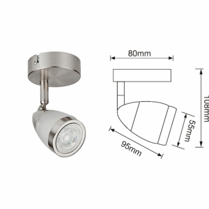 LAMPARA PLAFON TIPO SPOT REQUIERE FOCO LED, TECNOLITE 60LVC201MVS