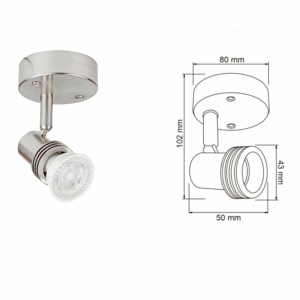 LAPMARA DE TECHO DIRIGIBLE,SATINADO BITELLO GU10 6W 60LVC301MVS