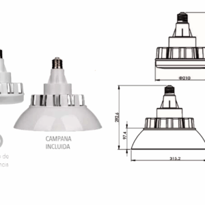 FOCO LED G,LUZ,FRIA,100W,9000 LUMENES TECNOLITE 100LHBLED65MV120