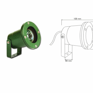 LUMINARIO TIPO REFLECTOR AEREO DE 3000 k y 50 watts DE POTENCIA COLOR PARA VERDE METALICO TECNOLITE H-500/V DENIA