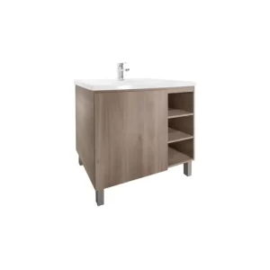 TOCADOR MADO BARCELONA 81X45 CON LAVABO Y ESPEJO GREIGE OAK